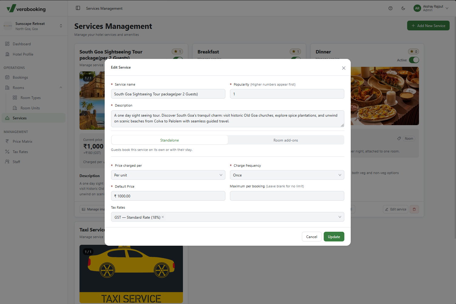 Standalone Service example - sightseeing